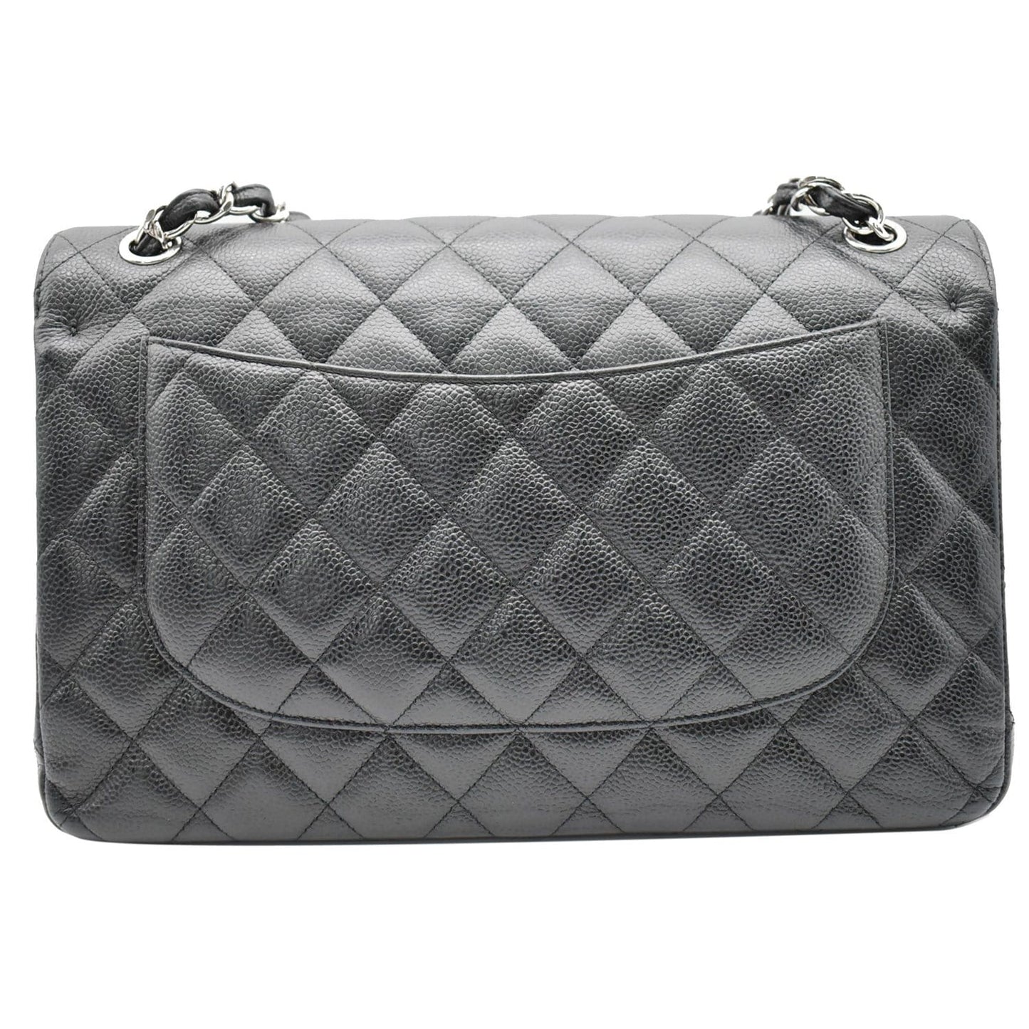 CHANEL Jumbo Double Flap Caviar Leather Shoulder Bag Black- Hot Deals
