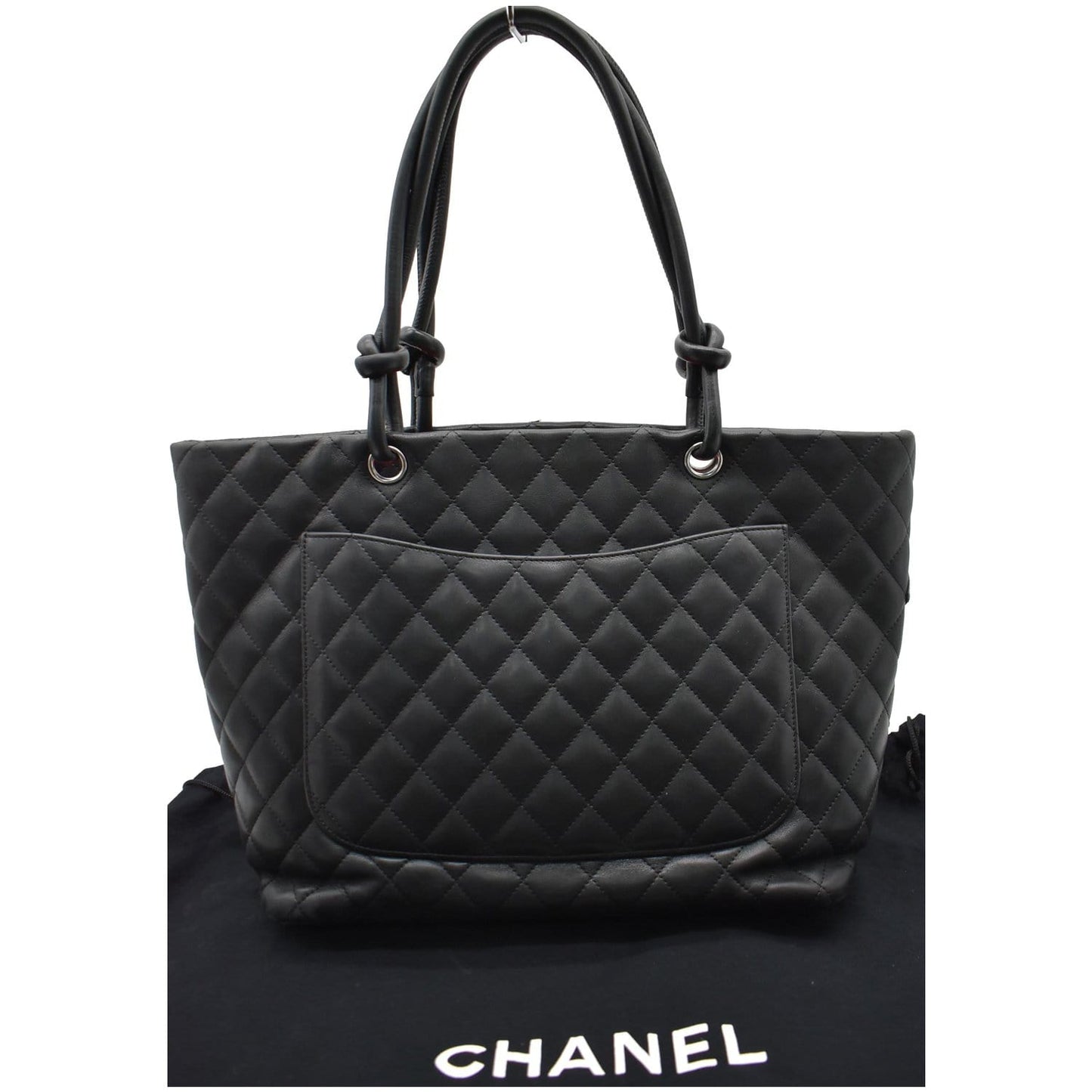 CHANEL Cambon Ligne Quilted Leather Large Tote Bag Black