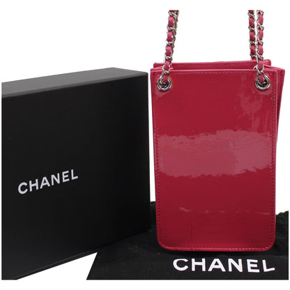 CHANEL O-Phone Holder Patent Leather Crossbody Bag Red - 15% OFF