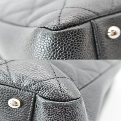CHANEL XL Grand Quilted Caviar Leather Shopping Tote Bag Black