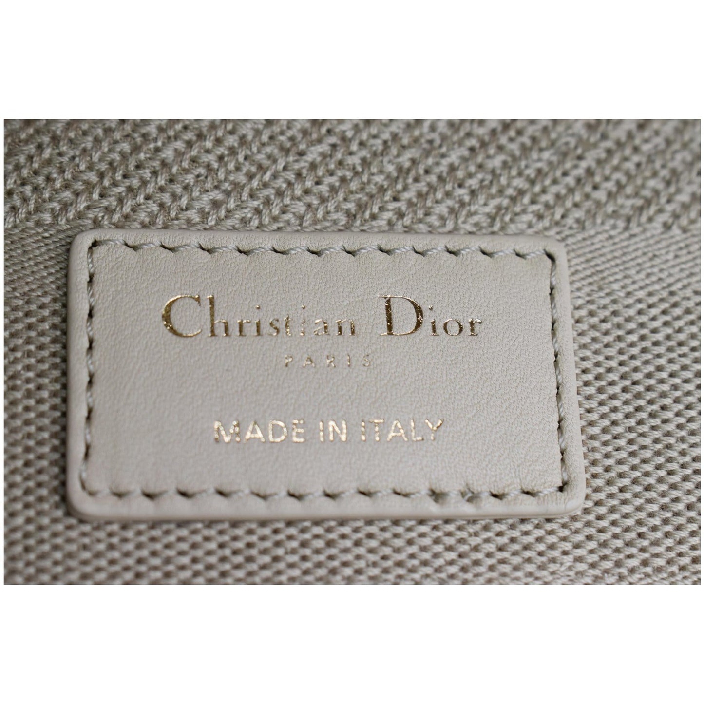 CHRISTIAN DIOR Medium Lady D-Lite Embroidered Canvas Shoulder Bag Beige