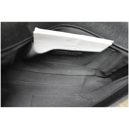 CHANEL Medium Boy Flap Caviar Leather Shoulder Bag Black