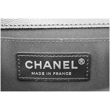 CHANEL Medium Boy Flap Caviar Leather Shoulder Bag Black