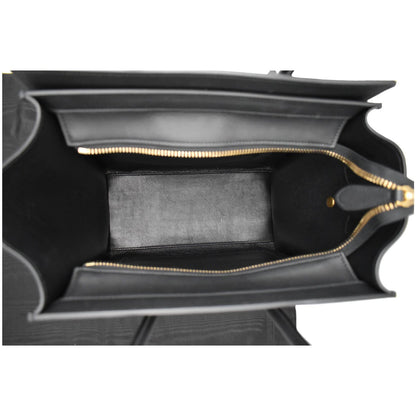 CELINE Mini Luggage Leather Tote Bag Black