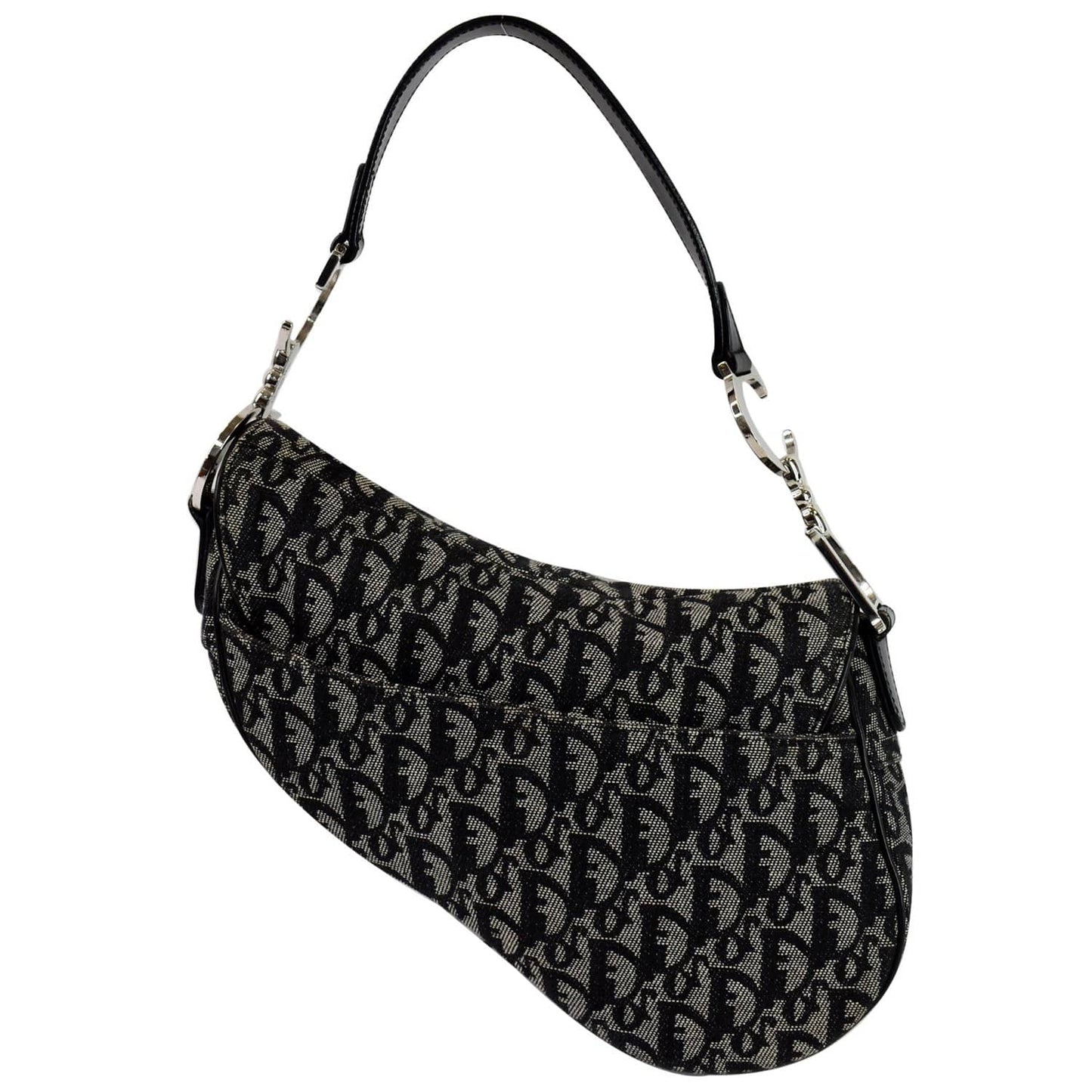 CHRISTIAN DIOR Saddle Oblique Jacquard Shoulder Bag Black - 15% OFF