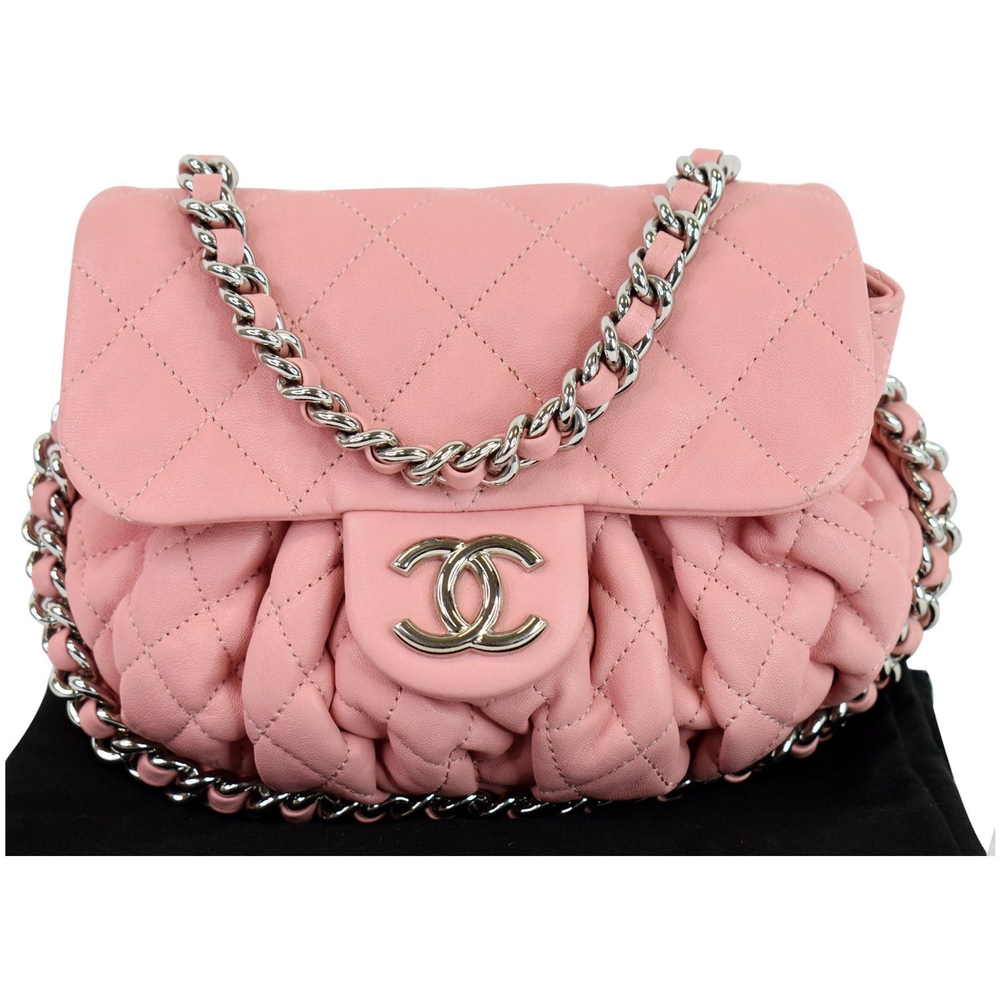 Chanel Chain Around Messenger Calfskin Crossbody Bag Pink