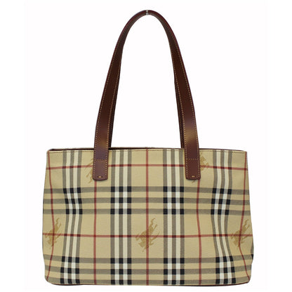 BURBERRY Haymarket Check Canvas Tote Bag Multicolor