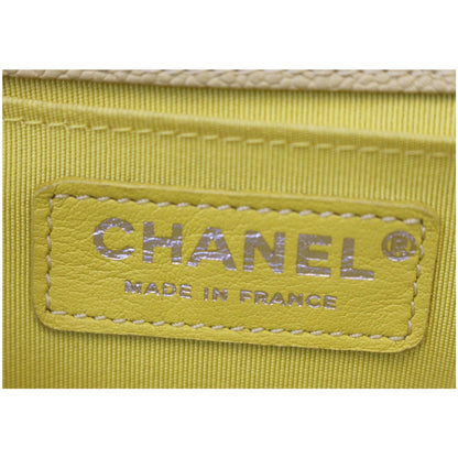 CHANEL Medium Boy Flap Caviar Quilted Leather Shoulder Bag Yellow