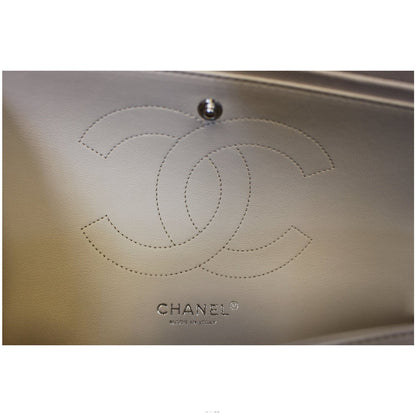 CHANEL Classic Jumbo Double Flap Caviar Leather Ivory Shoulder Bag