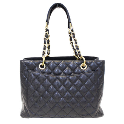 CHANEL Grand Shopping Caviar Leather Tote Bag Black