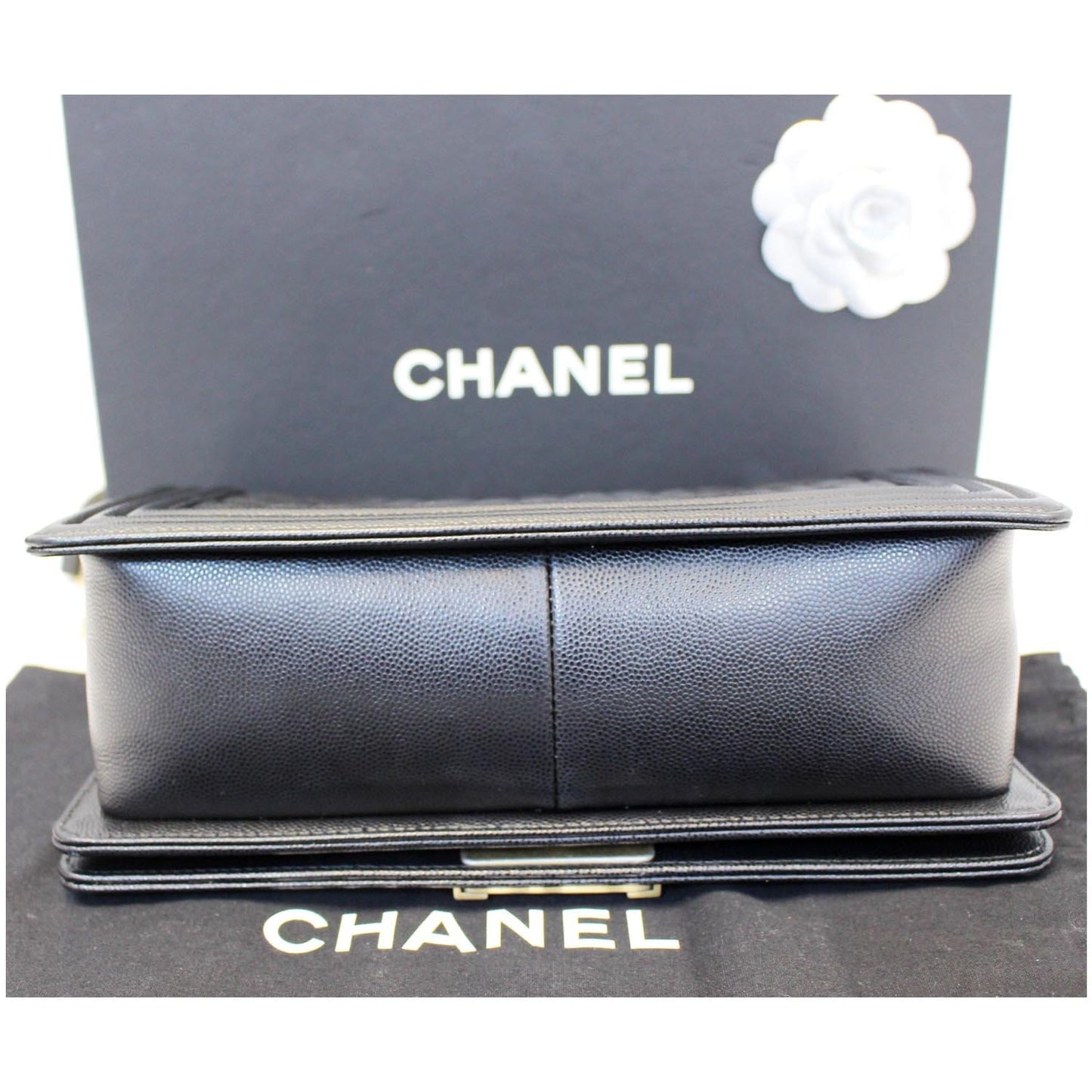 CHANEL Le Boy Small Caviar Leather Shoulder Bag Black