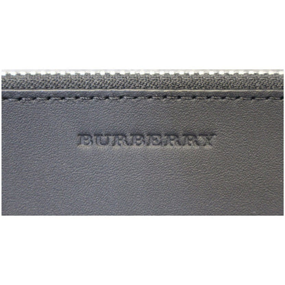 BURBERRY London Check Ziparound Wallet Grey Black