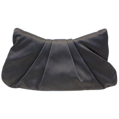 CHANEL CC Half Moon Quilted Satin Clutch Black
