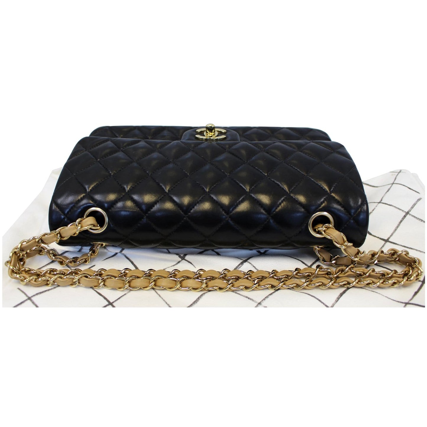 CHANEL Classic Jumbo Quilted Lambskin Leather Double Flap Shoulder Bag
