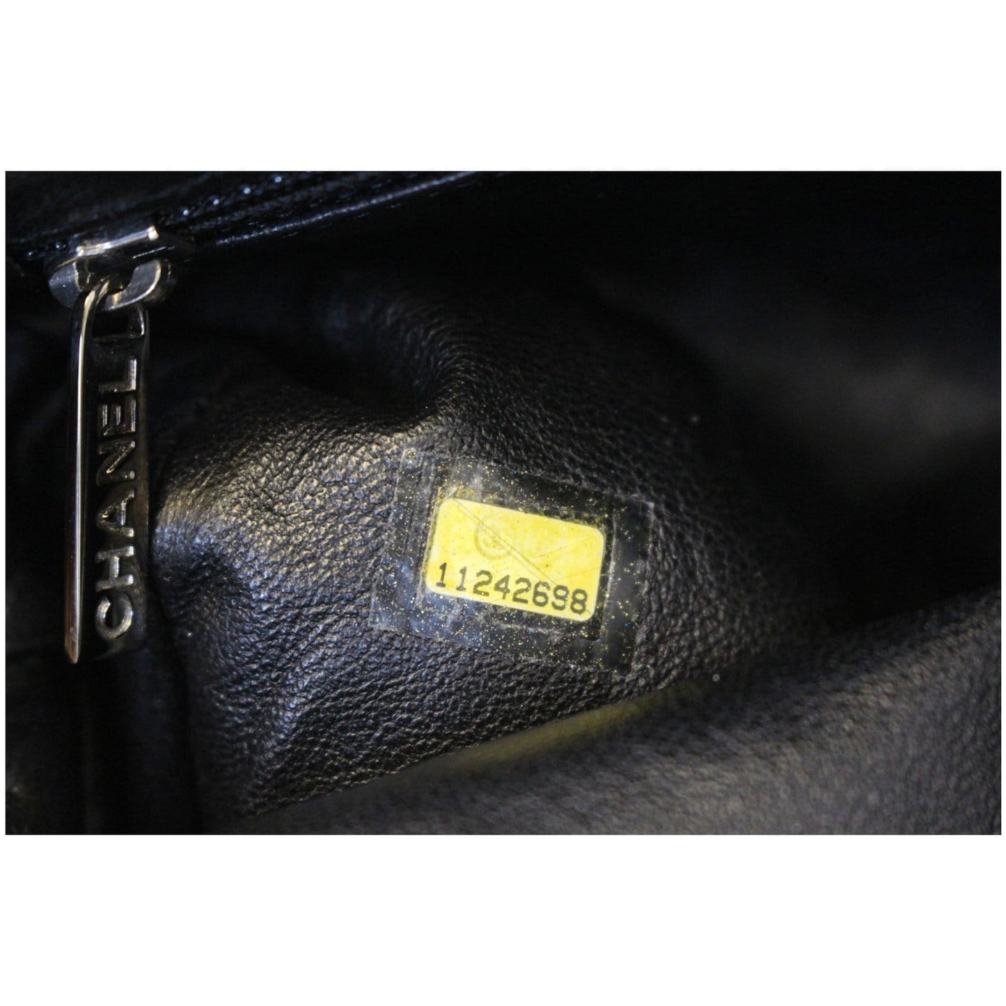 CHANEL Timeless Caviar Quilted Leather Clutch Black