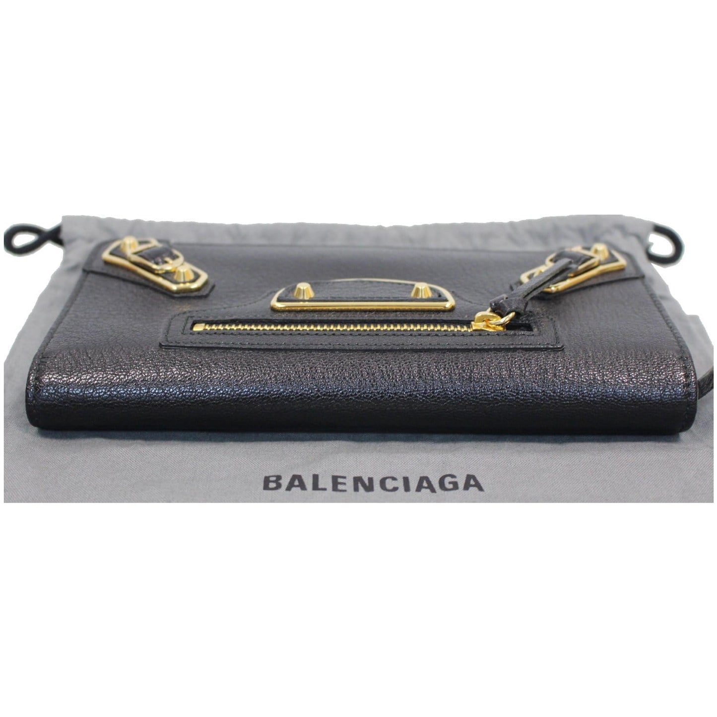 BALENCIAGA Classic Metallic Edge Continental Zip Around Wallet Black - 25% OFF