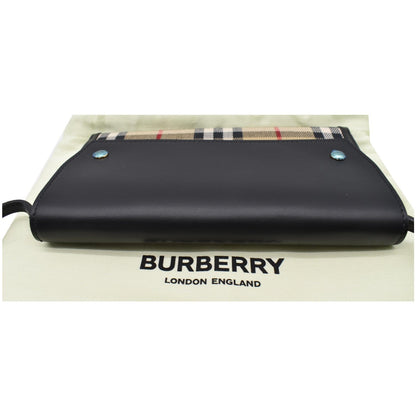 BURBERRY Vintage Check Leather Phone Case Clutch Bag Archive Beige