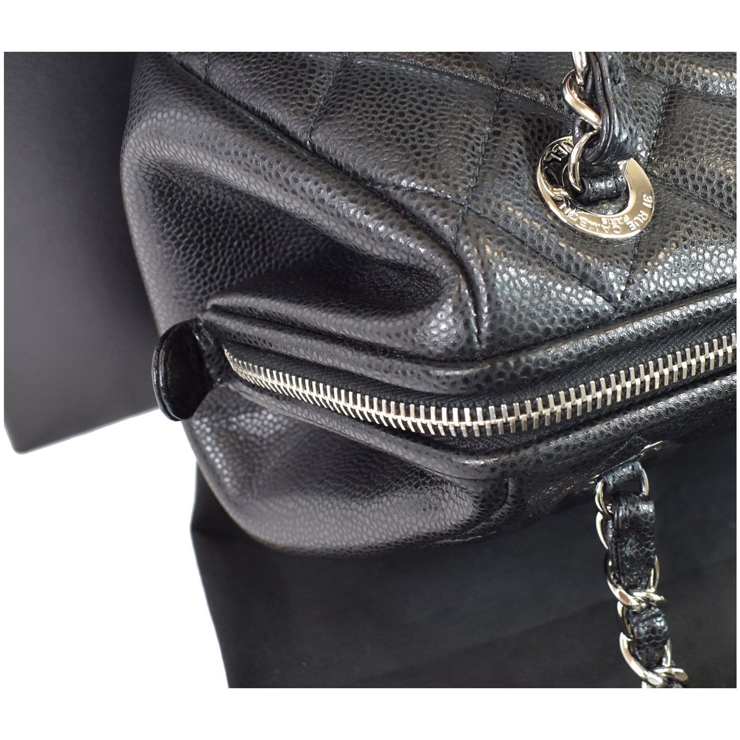 CHANEL Timeless CC Quilted Caviar Leather Small Chain Bowler Bag Black - 15% OFF