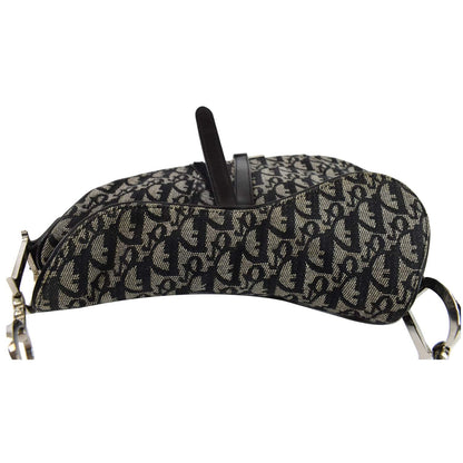 CHRISTIAN DIOR Saddle Oblique Jacquard Shoulder Bag Black - 15% OFF