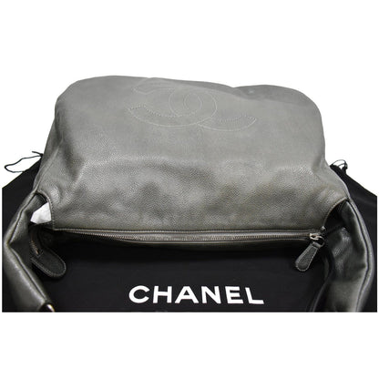 CHANEL 31 Small CC Caviar Leather Hobo Bag Grey