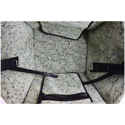 CELINE Phantom Luggage Fuzzy Jacquard Leather Tote Bag Mint