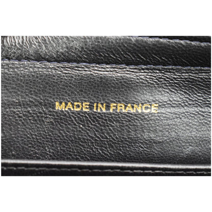 CHANEL Vintage Quilted Leather Chain Handle Tote Bag Black