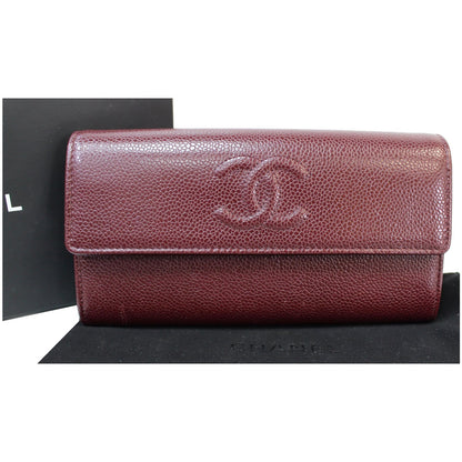CHANEL Timeless CC Large Gusset Flap Caviar Wallet Burgundy - Last Call