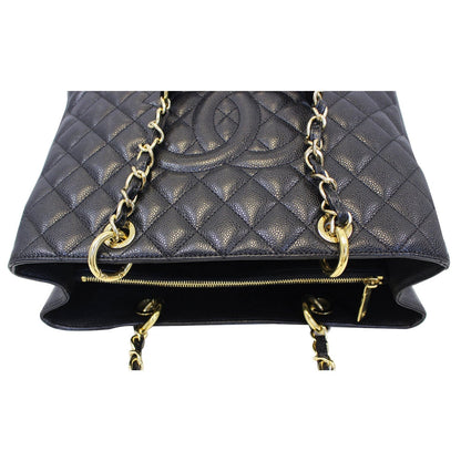 CHANEL Grand Shopping Caviar Leather Tote Bag Black