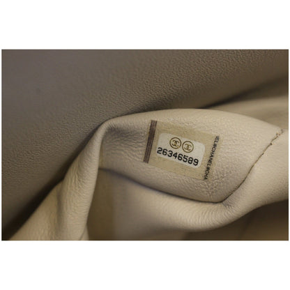 CHANEL Classic Jumbo Double Flap Caviar Leather Ivory Shoulder Bag