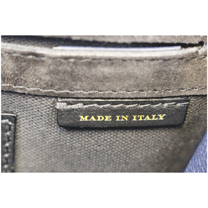Burberry Small Vintage Check/Leather Crossbody Bag Dark Blue