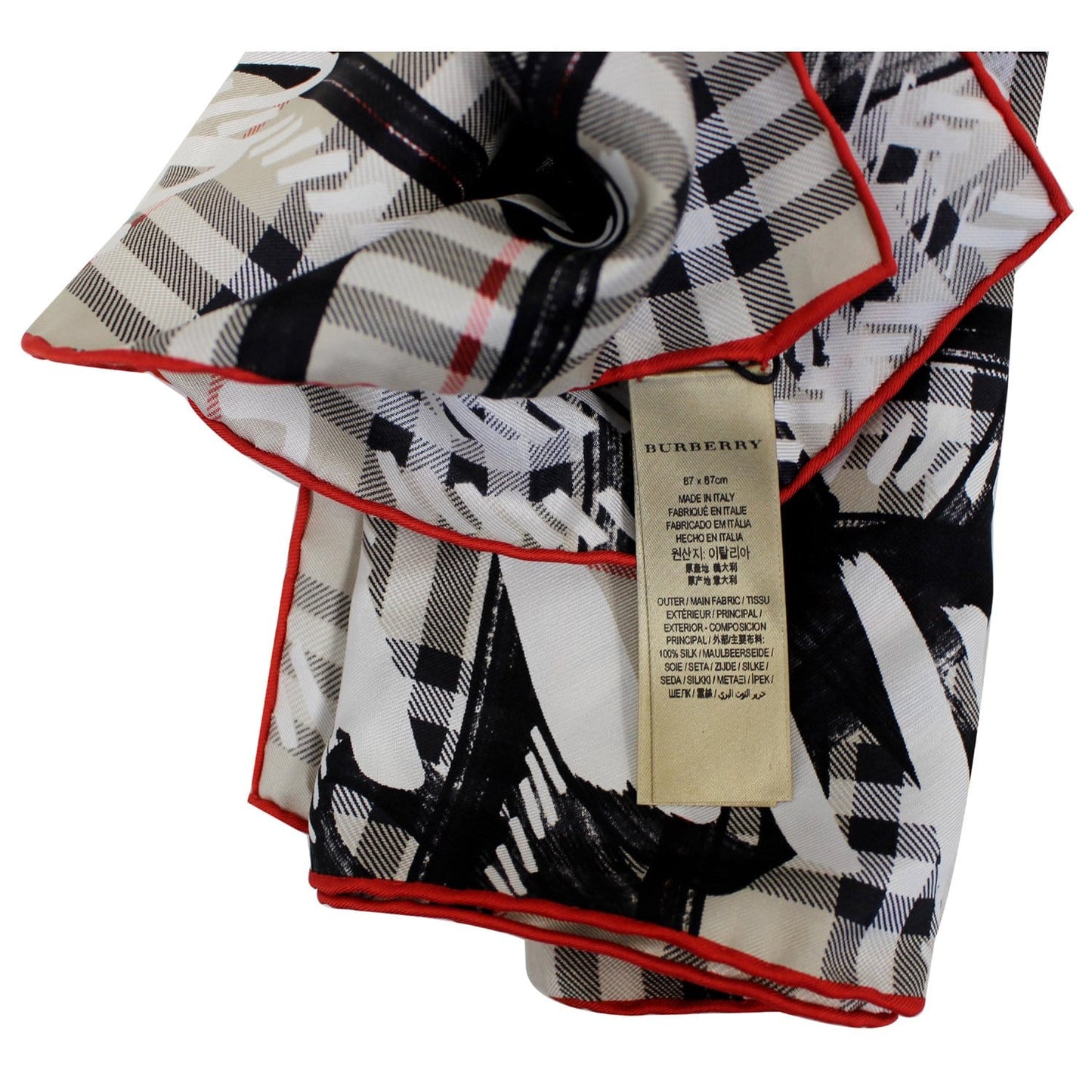 BURBERRY Scribble Vintage Check Scarf Stone