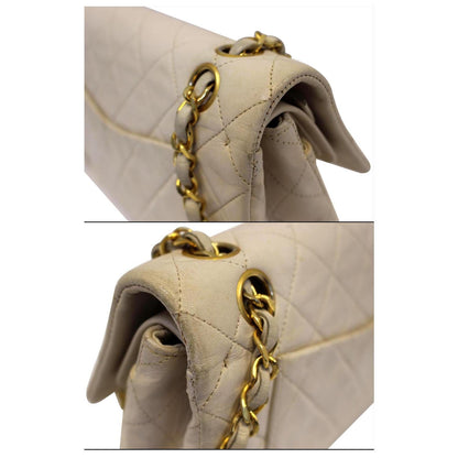 Chanel Classic Medium Double Flap Shoulder Bag Ivory