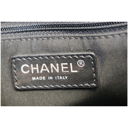CHANEL Metallic Grained Calfskin Quilted Leather Bowling Bag