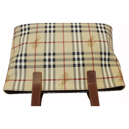 BURBERRY Haymarket Check Canvas Tote Bag Multicolor