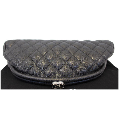 CHANEL Timeless Caviar Quilted Leather Clutch Black