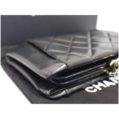 CHANEL Timeless CC Lock Lambskin Leather Clutch Bag Black - 25% OFF