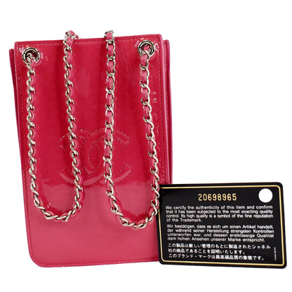 CHANEL O-Phone Holder Patent Leather Crossbody Bag Red