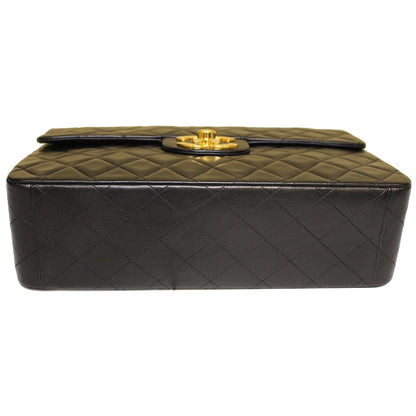 CHANEL Classic Flap XL Maxi Jumbo Quilted Lambskin Shoulder Bag Black