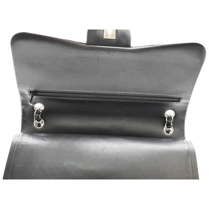 CHANEL Classic Jumbo Double Flap Lambskin Leather Shoulder Bag Black