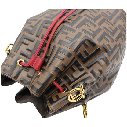 FENDI Mon Tresor Drawstring FF Canvas Bucket Bag Multicolor