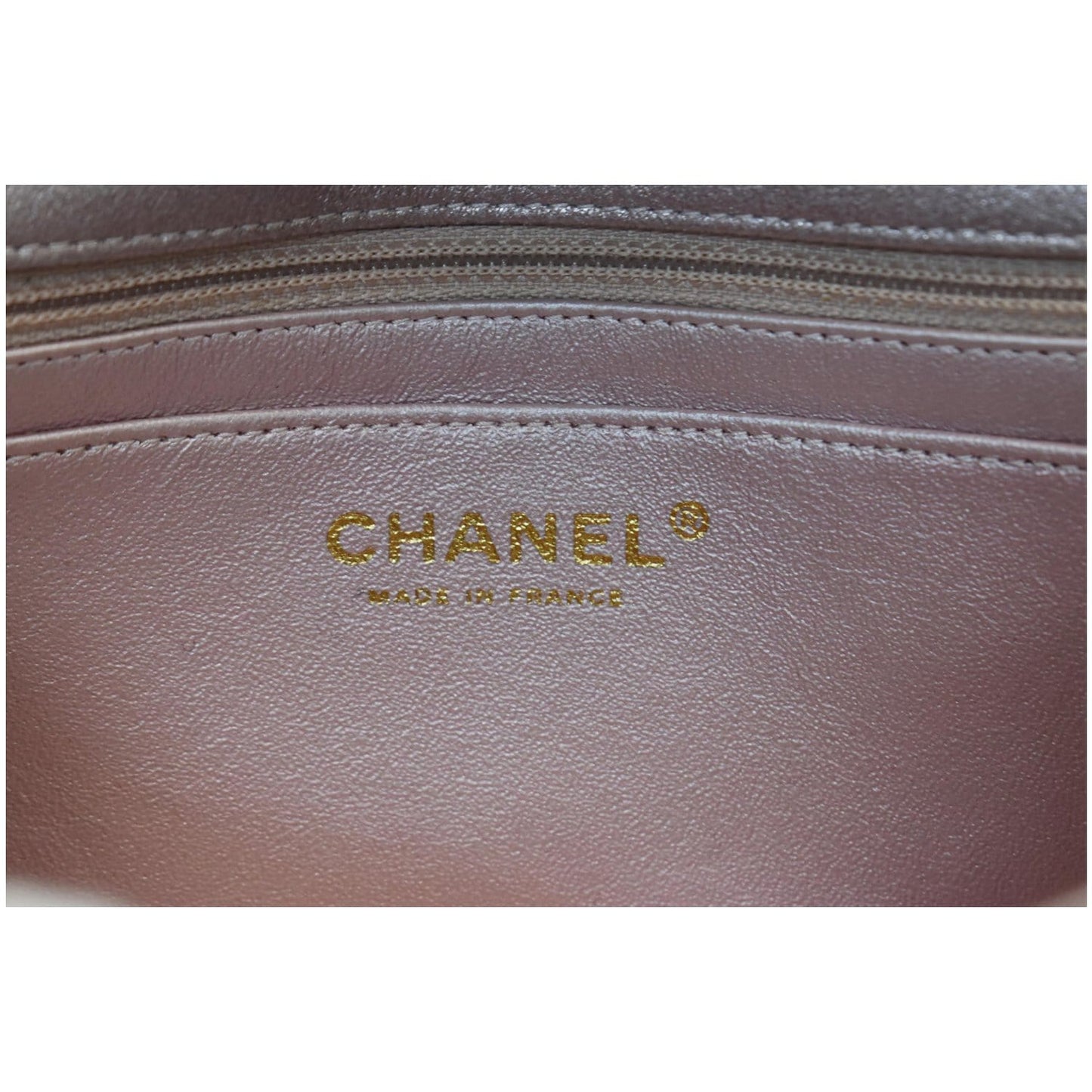 CHANEL Mini Rectangular Flap Goatskin Leather Shoulder Bag Metallic