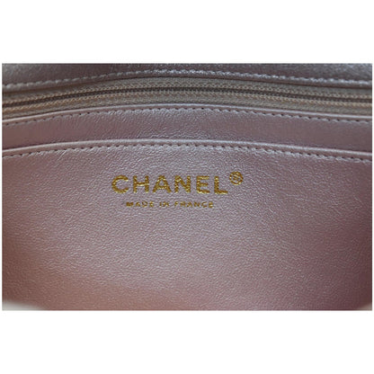 CHANEL Mini Rectangular Flap Goatskin Leather Shoulder Bag Metallic