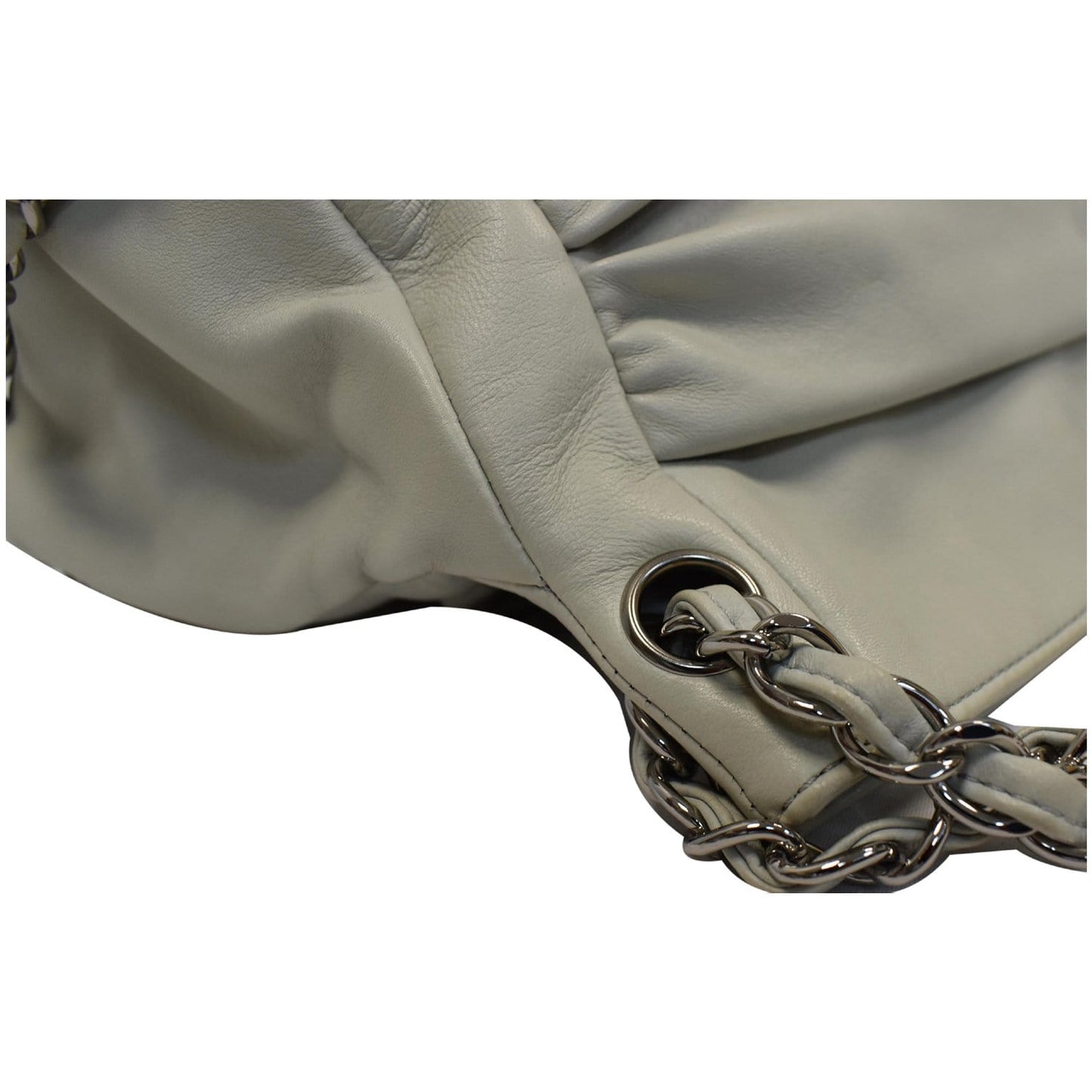 CHANEL Sharpei Large Lambskin Leather Tote Bag White