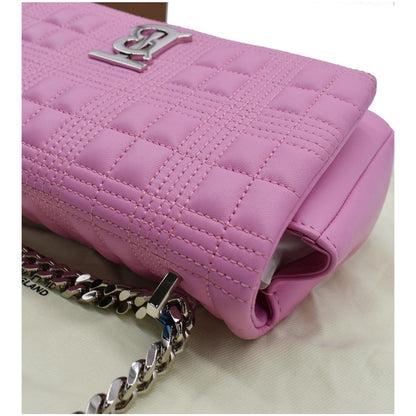 BURBERRY Small Lola Quilted Lambskin Crossbody Bag Primrose Pink