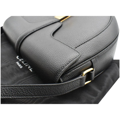 CELINE Besace 16 Small Leather Shoulder Bag Black