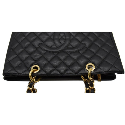 CHANEL Grand Shopping GST Caviar Leather Tote Bag Black