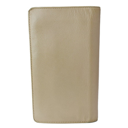 CHANEL Long Coco Button Bi-Fold Caviar Leather Wallet Beige