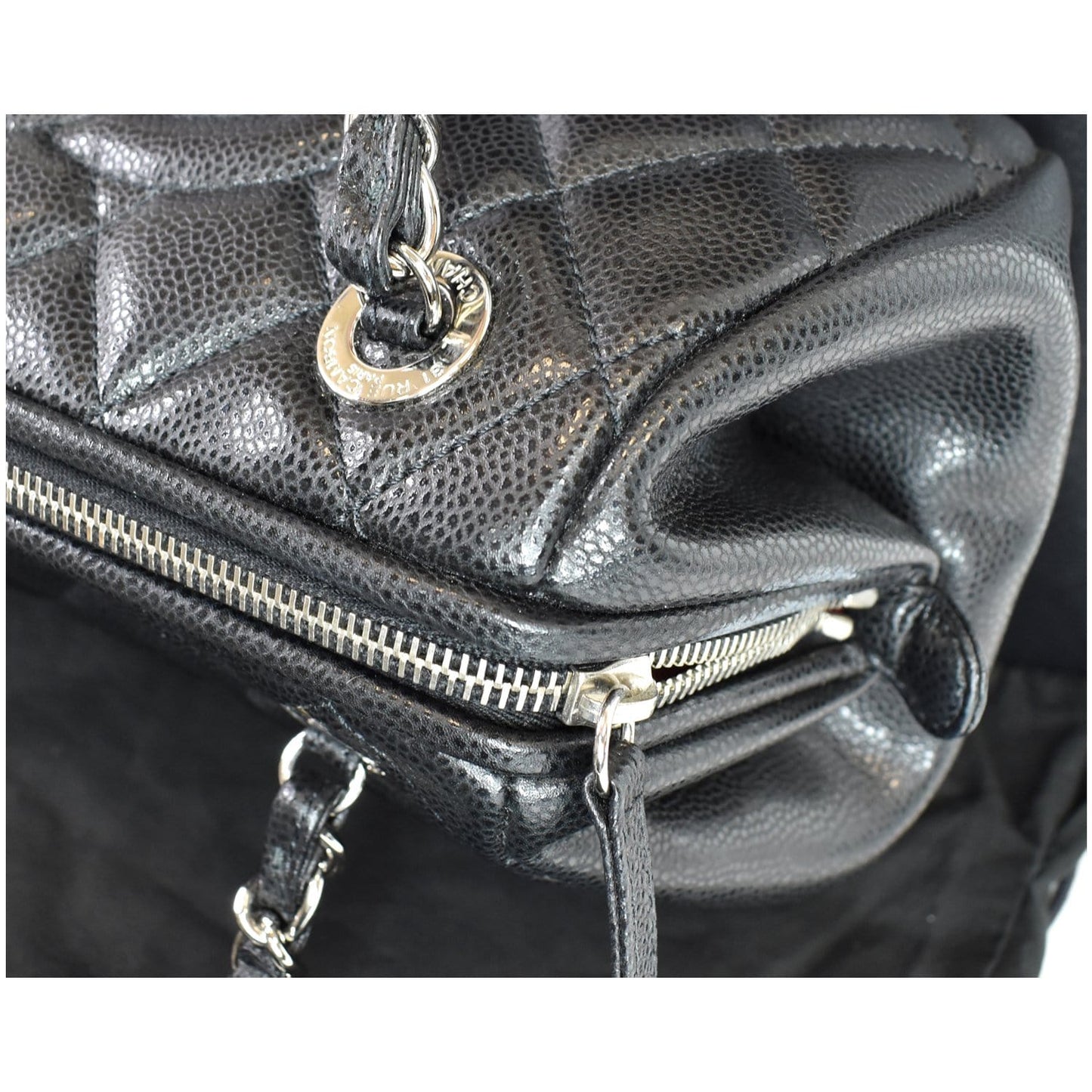 CHANEL Timeless CC Quilted Caviar Leather Small Chain Bowler Bag Black - 15% OFF