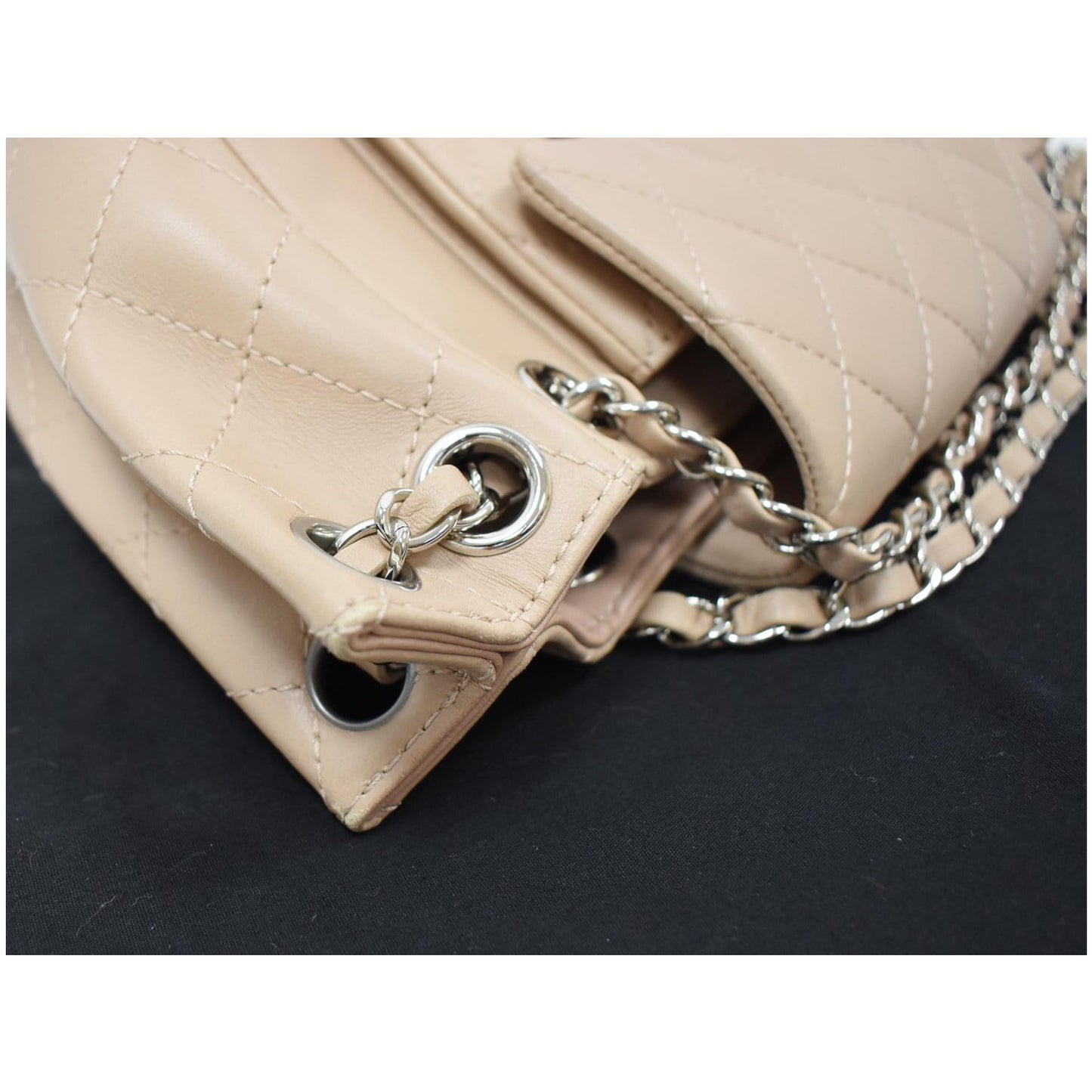 CHANEL CC Accordion Lambskin Leather Shoulder Bag Beige - 10% OFF