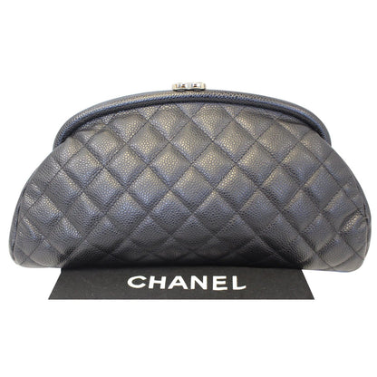 CHANEL Timeless Caviar Quilted Leather Clutch Black